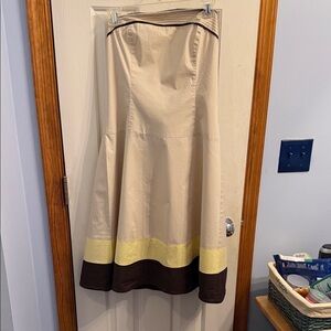 A.P.N.Y. Cream and Yellow A-Line Skirt